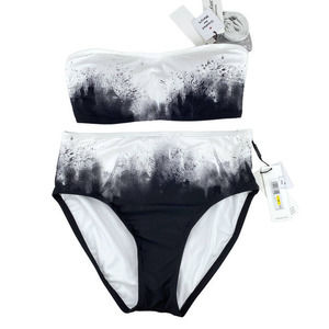 Calvin Klein Printed Bikini Set-Black Soft White Multi